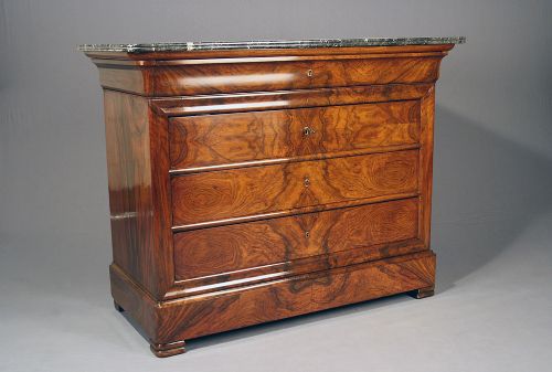 fig 3. French Louis Philippe Walnut 5 drawer Commode