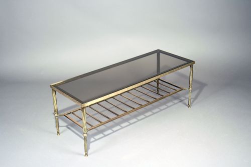 fig 2. French Brass Two Tier Coffee Table With Glass top