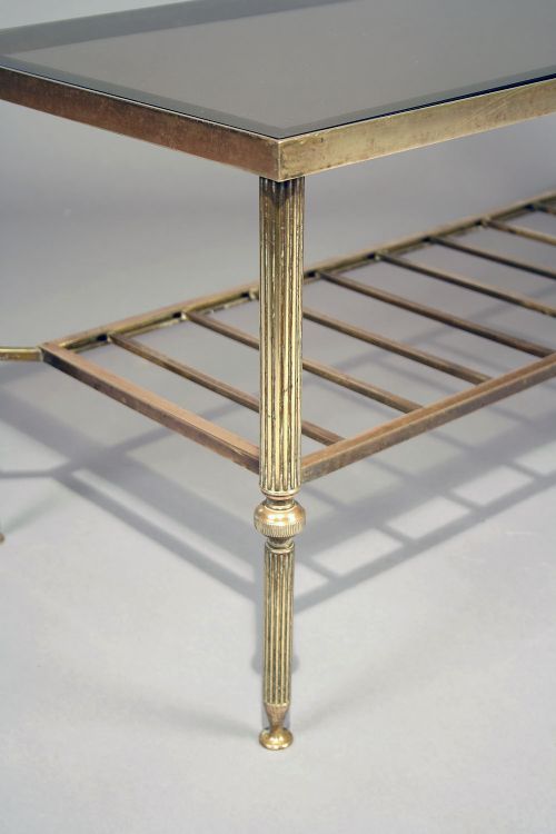 fig 4. French Brass Two Tier Coffee Table With Glass top