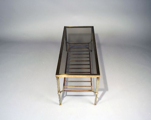 fig 10. French Brass Two Tier Coffee Table With Glass top