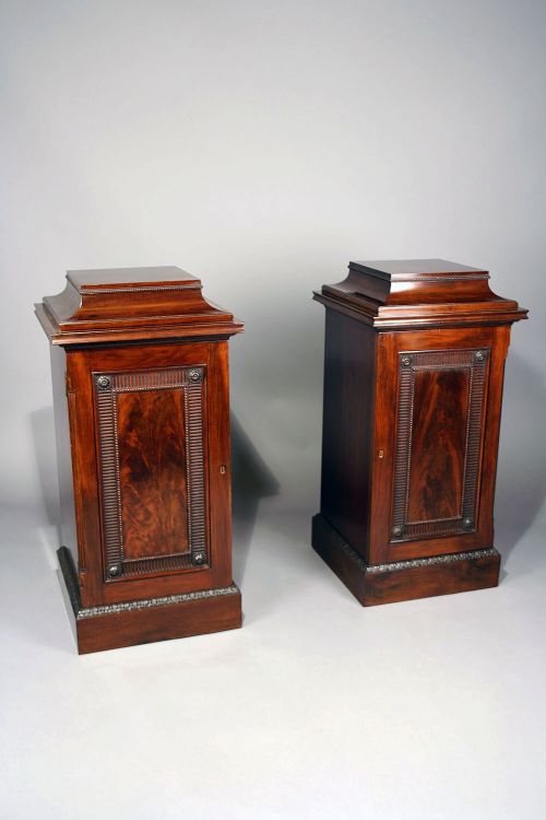 fig 1. Fine Quality Pair of Mahogany Pedestals
