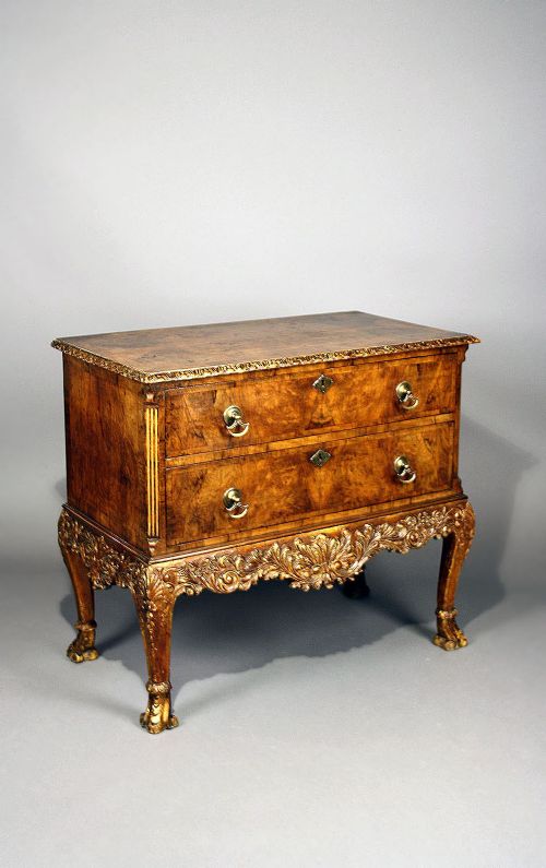 19th Century Walnut Chest with Gilt Base