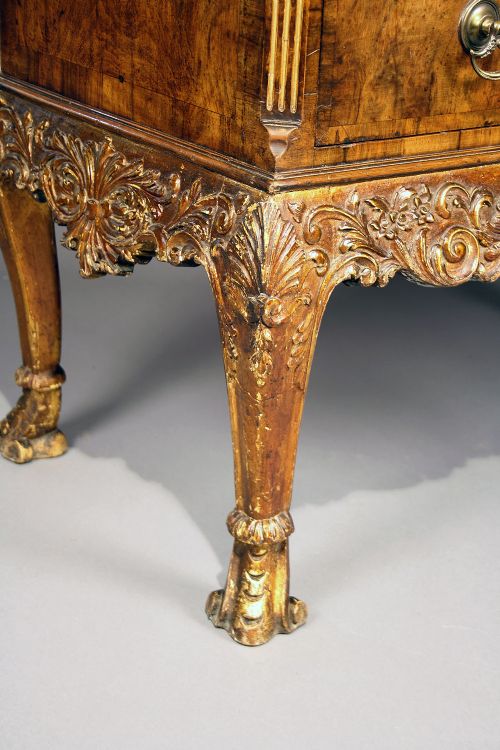 fig 4. 19th Century Walnut Chest With Gilt Base