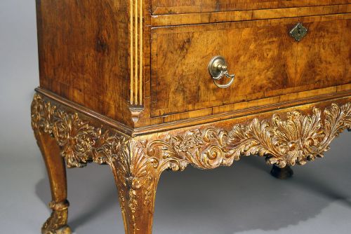 fig 5. 19th Century Walnut Chest With Gilt Base