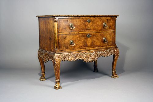 fig 6. 19th Century Walnut Chest With Gilt Base