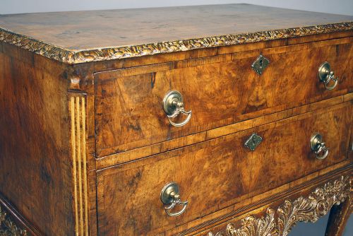 fig 8. 19th Century Walnut Chest With Gilt Base