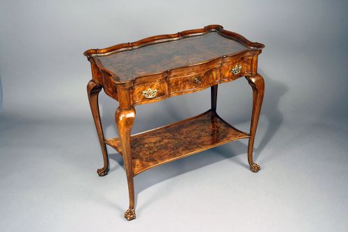 fig 2. A Quality Burr Walnut Silver Table With Tray