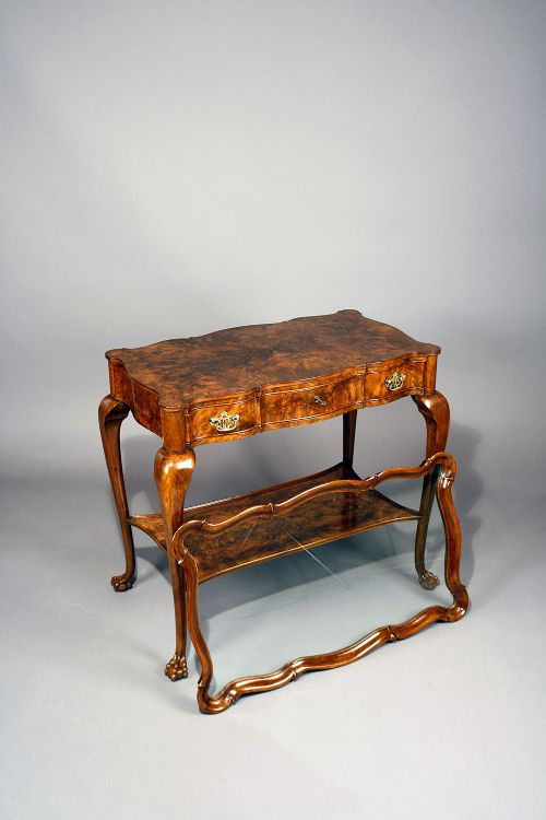 fig 3. A Quality Burr Walnut Silver Table With Tray