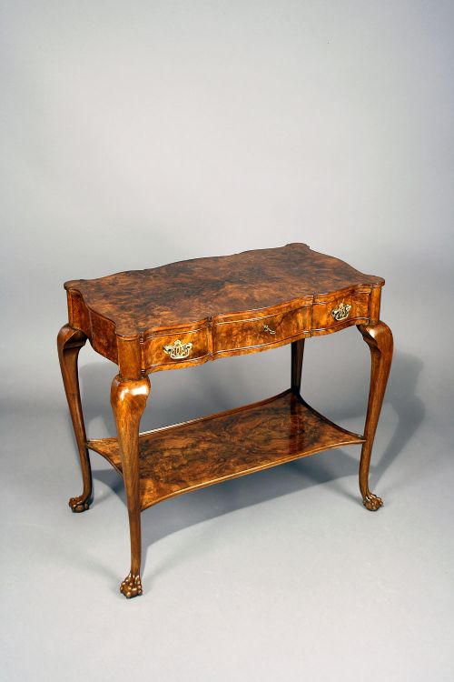 fig 4. A Quality Burr Walnut Silver Table With Tray