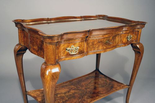 fig 8. A Quality Burr Walnut Silver Table With Tray