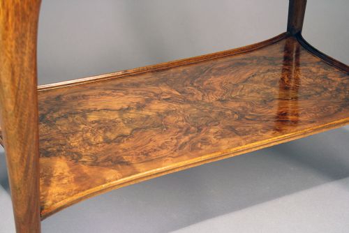 fig 10. A Quality Burr Walnut Silver Table With Tray