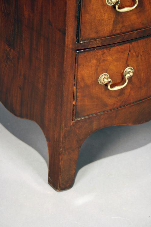 fig 4. Antique Mahogany Tall Bow Chest Of Drawers