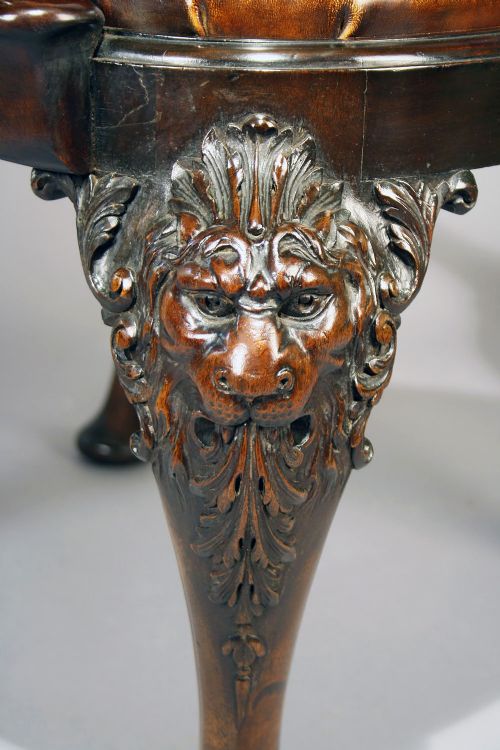 fig 6. Exceptional Quality Antique Walnut Leather Chair