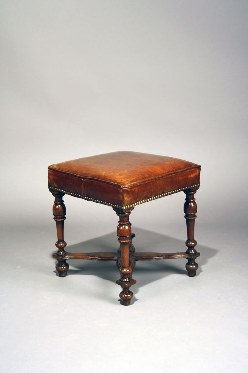 fig 2. Walnut Victorian Leather Stool