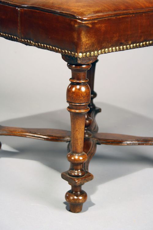 fig 4. Walnut Victorian Leather Stool