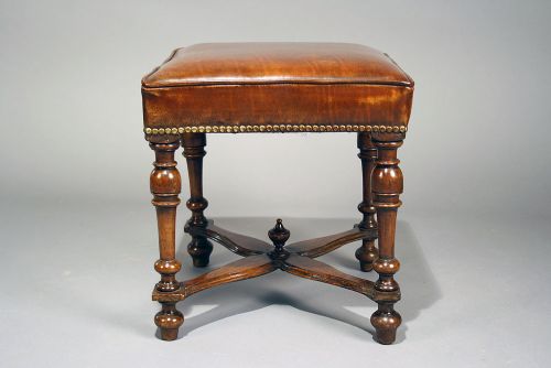 fig 5. Walnut Victorian Leather Stool