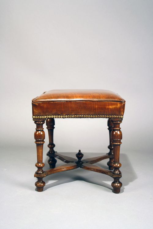 fig 6. Walnut Victorian Leather Stool