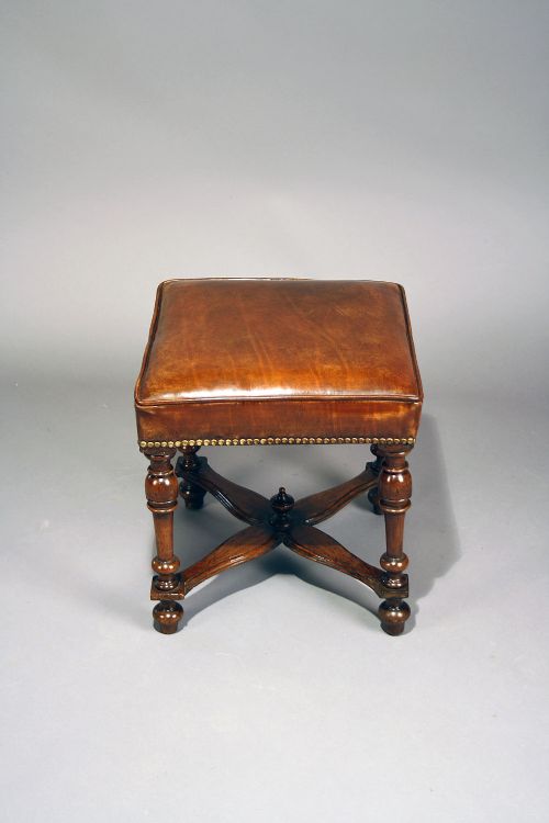 fig 7. Walnut Victorian Leather Stool