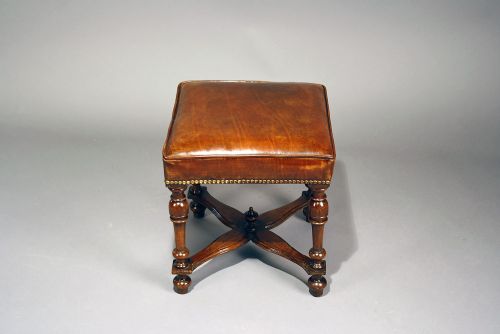 fig 8. Walnut Victorian Leather Stool