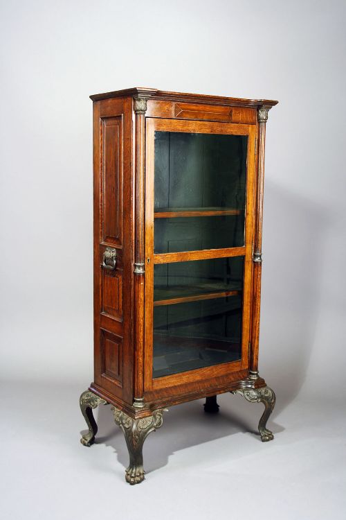 Victorian Oak Cabinet on Cast Iron Feet