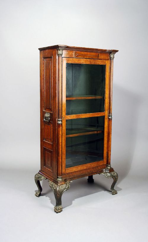 fig 1. Victorian Oak Cabinet on Cast Iron Feet