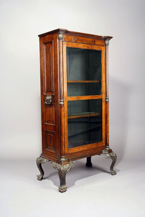 fig 2. Victorian Oak Cabinet on Cast Iron Feet