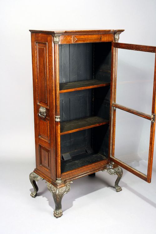 fig 4. Victorian Oak Cabinet on Cast Iron Feet