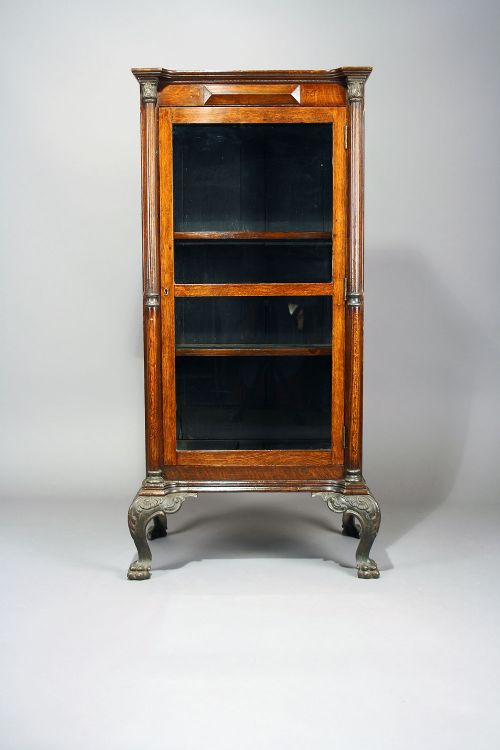 fig 9. Victorian Oak Cabinet on Cast Iron Feet