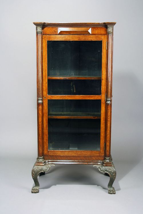 fig 10. Victorian Oak Cabinet on Cast Iron Feet