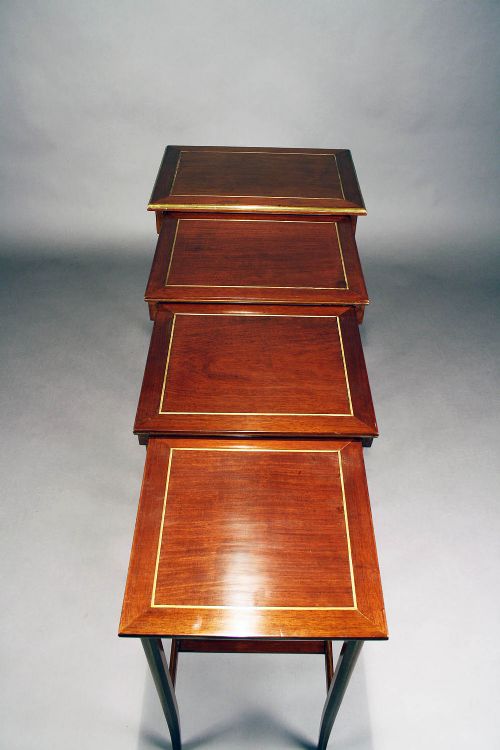 fig 11. A French Nest of Four Brass Inlaid Tables