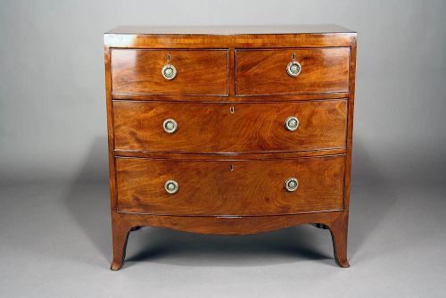 Georgian Mahogany Bow Chest of Drawers