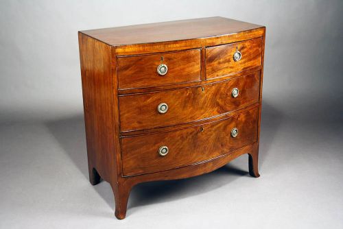 fig 1. Georgian Mahogany Bow Chest Of Drawers