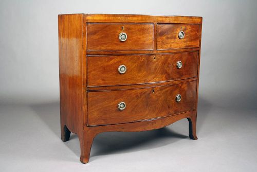 fig 2. Georgian Mahogany Bow Chest Of Drawers