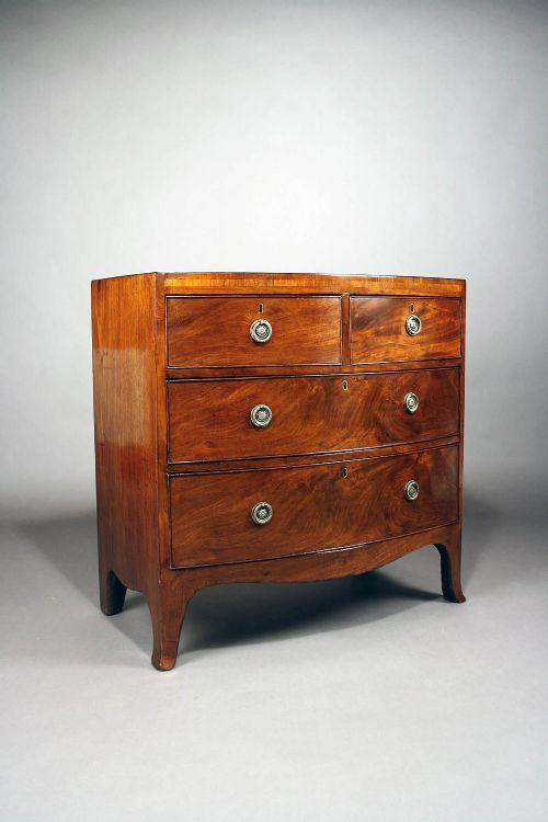 fig 3. Georgian Mahogany Bow Chest Of Drawers