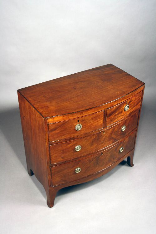 fig 6. Georgian Mahogany Bow Chest Of Drawers