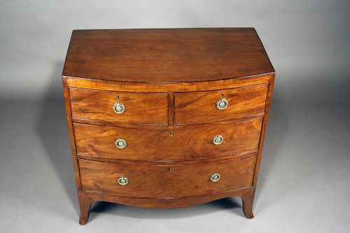 fig 9. Georgian Mahogany Bow Chest Of Drawers