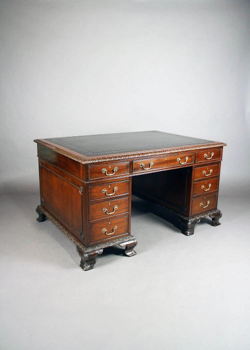Fine Quality Antique Mahogany Partners Desk