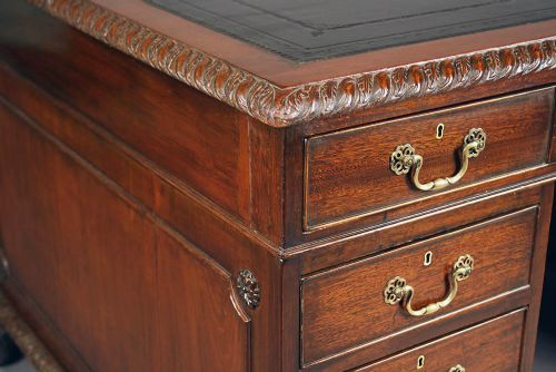 fig 5. Fine Quality Antique Mahogany Partners Desk 
