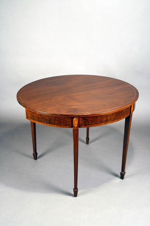 fig 5. Georgian Mahogany Inlaid Demi Lune Tea Table