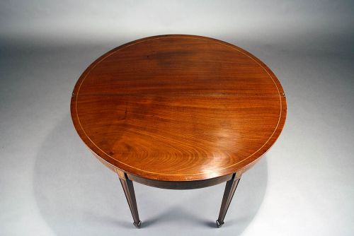 fig 6. Georgian Mahogany Inlaid Demi Lune Tea Table