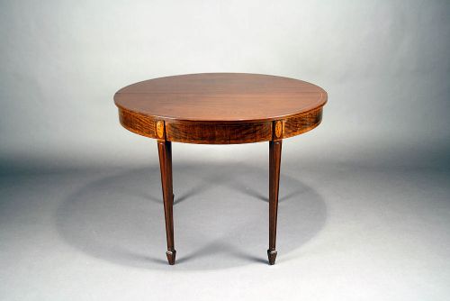 fig 7. Georgian Mahogany Inlaid Demi Lune Tea Table
