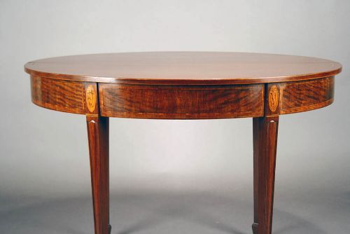 fig 8. Georgian Mahogany Inlaid Demi Lune Tea Table