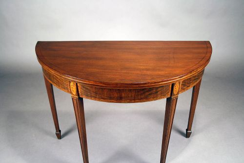 fig 10. Georgian Mahogany Inlaid Demi Lune Tea Table