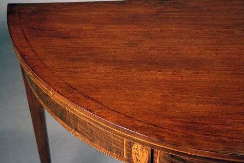 fig 11. Georgian Mahogany Inlaid Demi Lune Tea Table