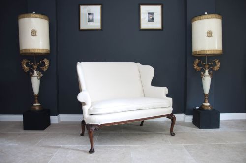 Late 19th Century Walnut Wing Back Sofa