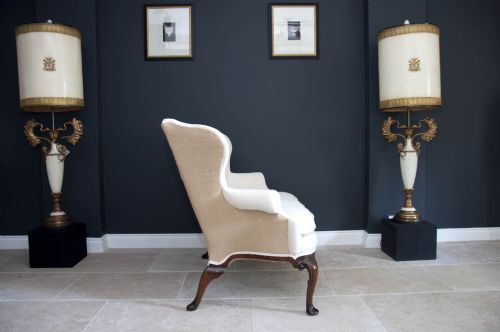 fig 3. Late 19th Century Walnut Wing Back Sofa