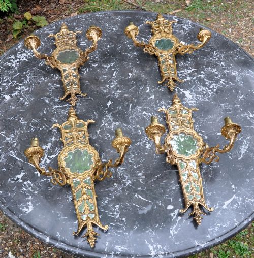 fig 1. Set of Four Gilt Brass Sconces