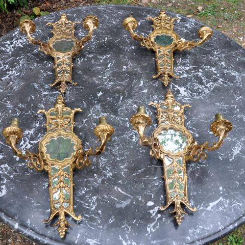 fig 2. Set of Four Gilt Brass Sconces