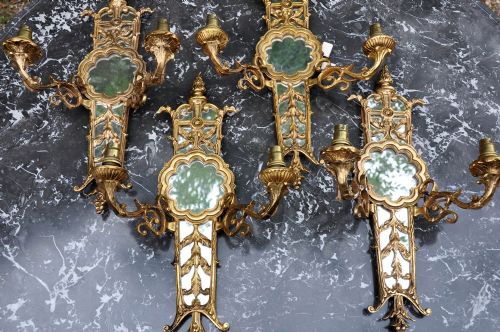 fig 4. Set of Four Gilt Brass Sconces