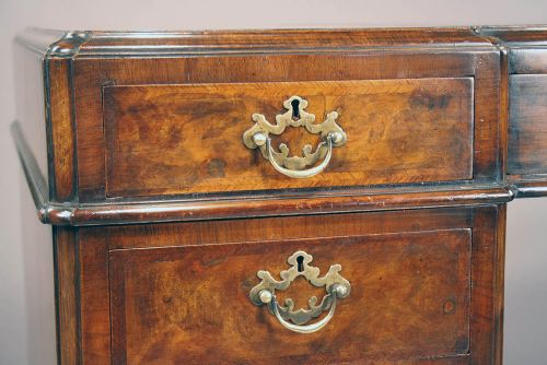 fig 5. Quality Antique Burr Walnut Pedestal Desk